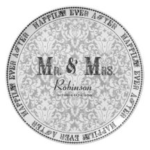 Happily Ever After Mr. & Mrs. Wedding Day Plates