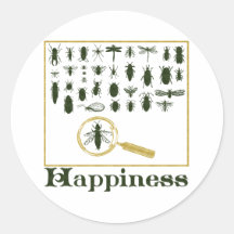 Happiness: Insects Round Stickers