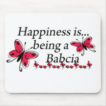 Happiness Is Being A Babcia BUTTERFLY Mouse Pads