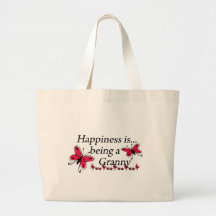 Happiness Is Being An Granny BUTTERFLY Canvas Bags