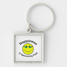 Happiness is Swimming Fast Keychain