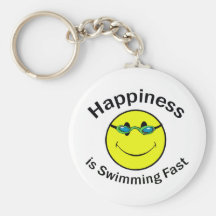 Happiness is Swimming Fast Keychains