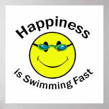 Happiness is Swimming Fast Print