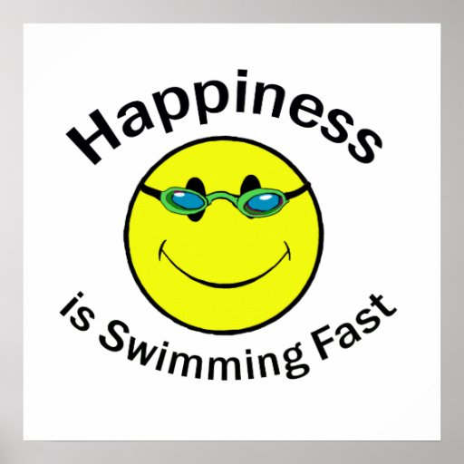 Happiness is Swimming Fast Print