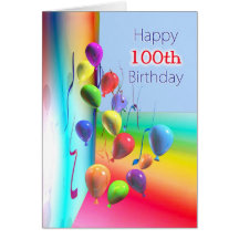 Happy 100th Birthday Balloon Wall Cards