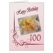 Happy 100th Birthday Card - Rose