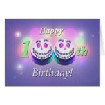 Happy 100th Birthday Smiley Cakes Greeting Cards