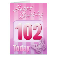 Happy 102nd Birthday Grand Mother Great-Aunt Mum Card