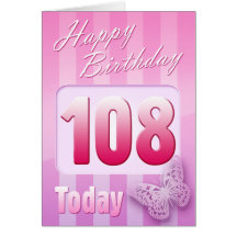 Happy 108th Birthday Grand Mother Great-Aunt Mum Card