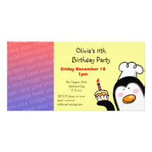 Happy 11th birthday party invitations photo card template