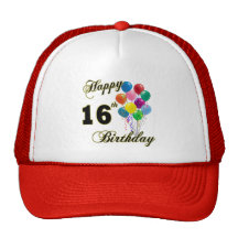 Happy 16th Birthday Gifts and Birthday Apparel Hats