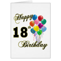 Happy 18th Birthday Gifts Greeting Cards
