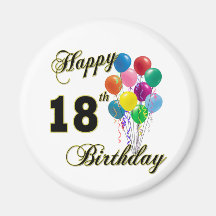 Happy 18th Birthday Gifts Refrigerator Magnets