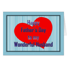HAPPY 1ST FATHER'S DAY TO HUSBAND FROM WIFE - FIRS GREETING CARDS