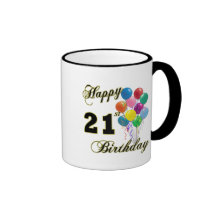 Happy 21st Birthday with Balloons Coffee Mug