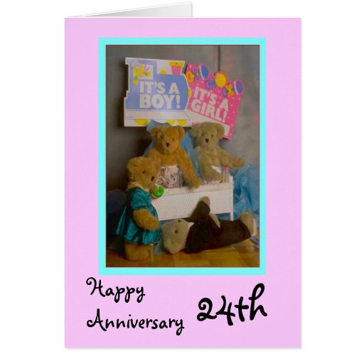 Happy 24th Anniversary, Customisable Greeting Card | Zazzle