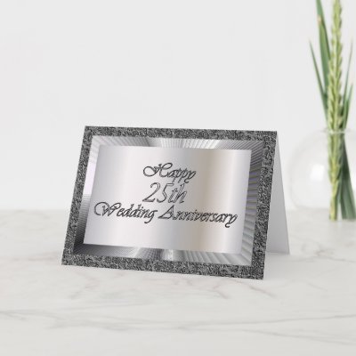 Happy 25th Wedding Anniversary Greeting Card by TheStampStore