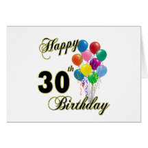 Happy 30th Birthday Gifts and Birthday Apparel Card