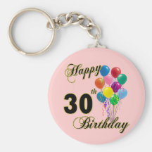 Happy 30th Birthday Gifts and Birthday Apparel Key Chain