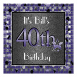 Happy 40th Birthday Party Invitation  For Him