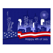 Happy 4th of July. Customisable Postcard