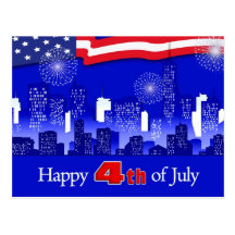 Happy 4th of July. Customisable Postcard