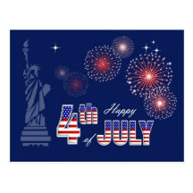 Happy 4th of July. Customisable Postcard