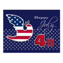 Happy 4th of July. Customisable Postcard