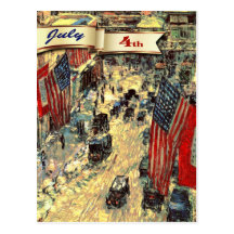 Happy 4th of July. Fine Art Customizable Postcards