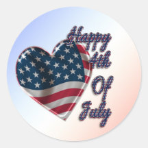 Happy 4th of July Heart - Sticker