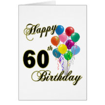 Happy 60th Birthday Gifts and Birthday Apparel Card