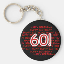 Happy 60th  Birthday Keychain