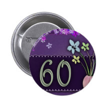 Happy 60th Birthday Pinback Button