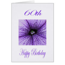 Happy 60th Birthday purple Blossom Greeting Card