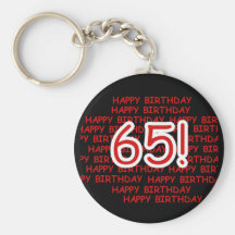 Happy 65th Birthday Keychains