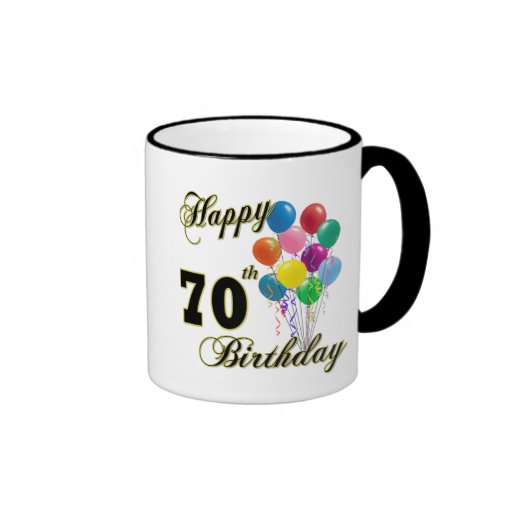 Happy 70th Birthday Gifts and Birthday Apparel Mugs
