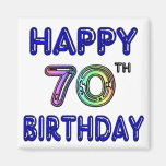 Happy 70th Birthday Gifts in Balloon Font Magnet