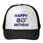 Happy 80th Birthday Gifts and Birthday Apparel Mesh Hat