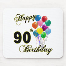 Happy 90th Birthday Gifts and Birthday Apparel Mousemats