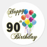 Happy 90th Birthday Gifts and Birthday Apparel Round Sticker