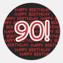 Happy 90th Birthday Stickers