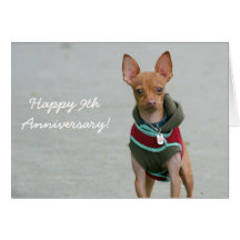 Happy 9th Anniversary chihuahua greeting card