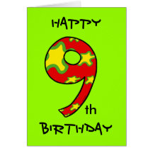 Happy 9th Birthday Card