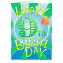 Happy 9th Birthday Greeting Card