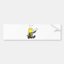 Happy Baby Bee Drinking Milk Bumper Stickers