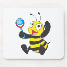 Happy Baby Bee Mouse Pad