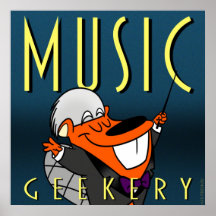 Happy Beaver 9" x9" poster: Music Geekery