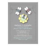 Happy Bee Family Couples Baby Shower for Boy Custom Invitations