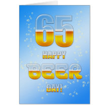 Happy Beer day 65th birthday card