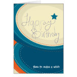 Happy Birthday abstract blue greeting card cards